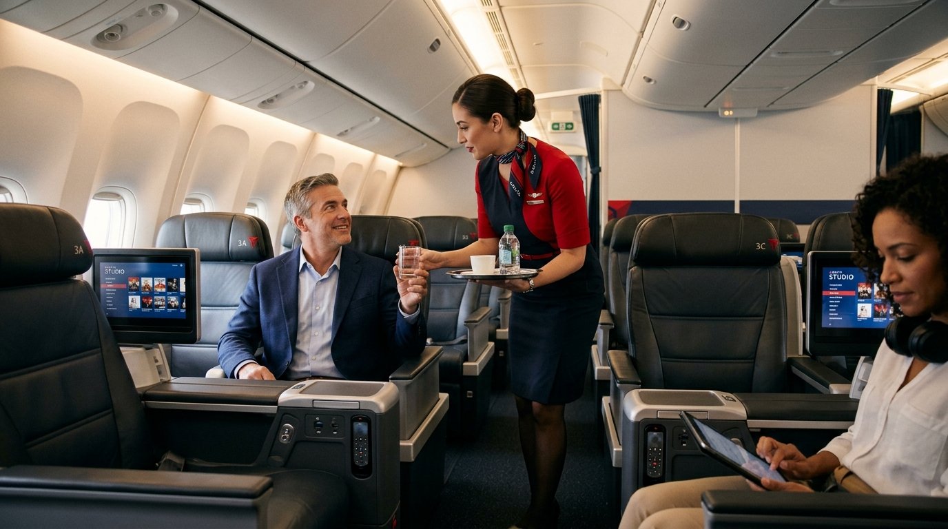 Delta First Basic and Premium Select Cabin Seating and Service