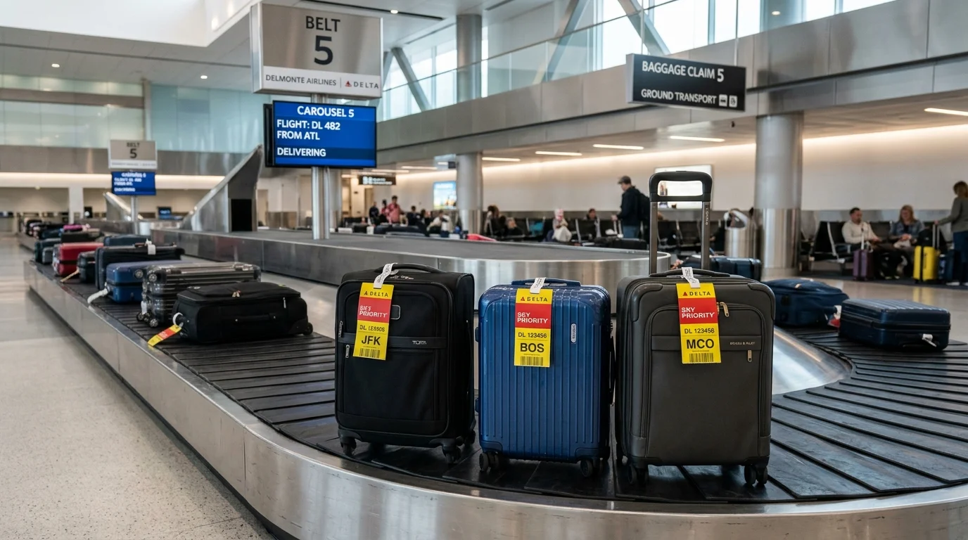 Delta Sky Priority Expedited Baggage Service Delivery at Carousel