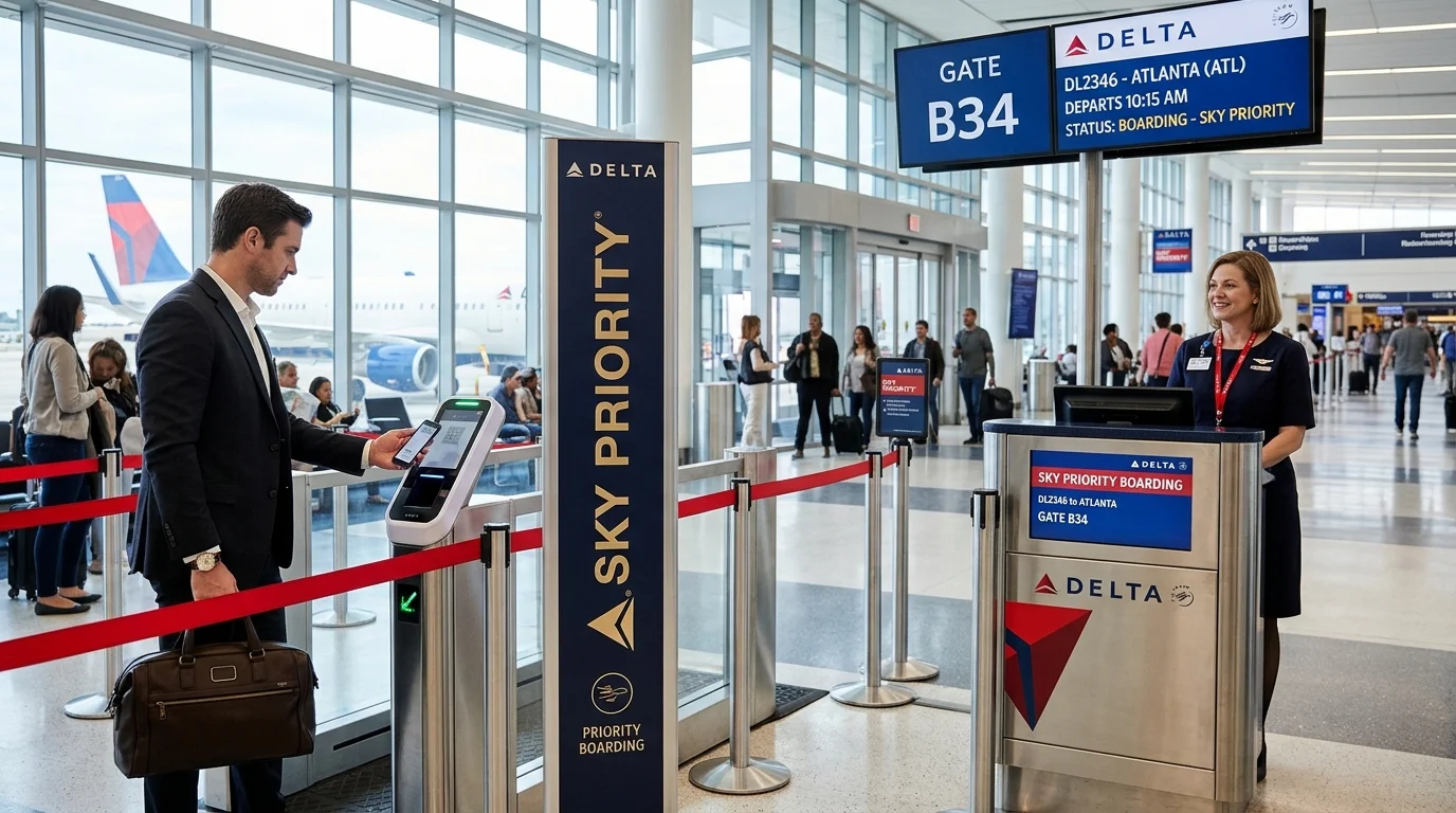 Delta Sky Priority Boarding Lane and Departure Gate Experience