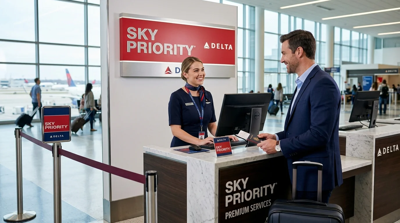 Delta Sky Priority Check-in Counter and Expedited Security Lane